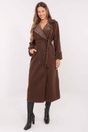 Płaszcz Damski Model IT-PL-4602.01P Brown - Rue Paris Płaszcz Damski Model IT-PL-4602.01P Brown - Rue Paris
