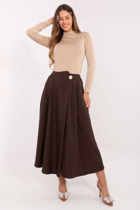 Spódnica Model IT-SD-81036.32 Dark Brown - Rue Paris Spódnica Model IT-SD-81036.32 Dark Brown - Rue Paris