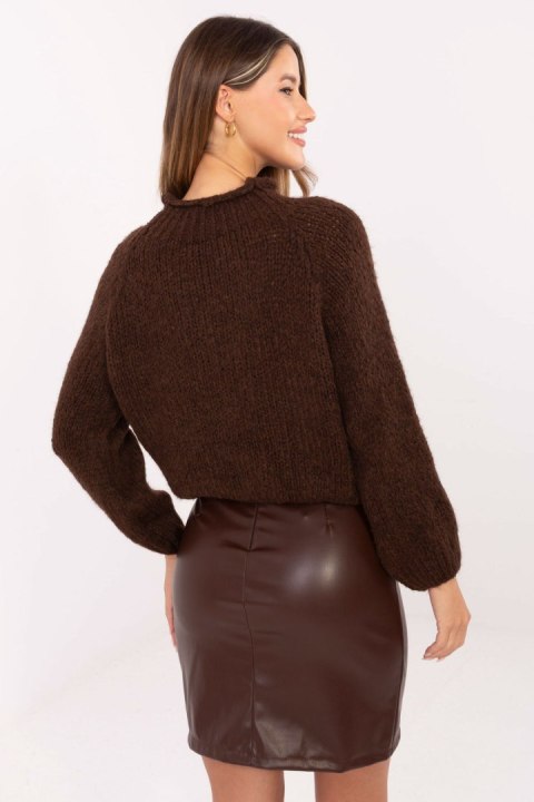 Spódnica Model IT-SD-FL3019.83 Dark Brown - Rue Paris Spódnica Model IT-SD-FL3019.83 Dark Brown - Rue Paris
