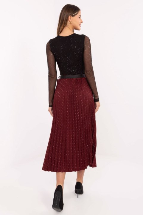 Spódnica Model MI-SD-121402.59 Bordo - Rue Paris Spódnica Model MI-SD-121402.59 Bordo - Rue Paris