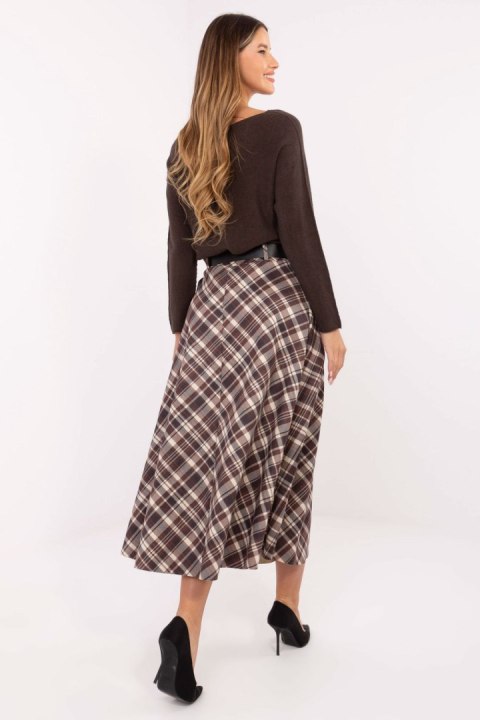 Spódnica Model MI-SD-8400.17 Brown - Rue Paris Spódnica Model MI-SD-8400.17 Brown - Rue Paris