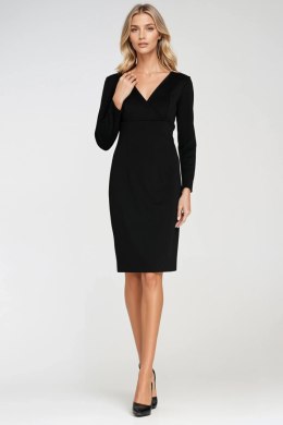 Sukienka z kopertowym dekoltem S276 Black - Nife