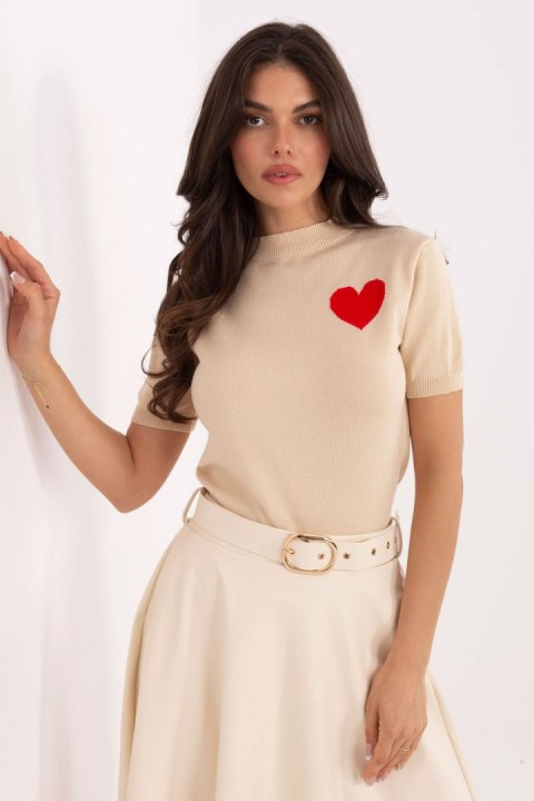Sweter Damski Model IT-SW-93007.26 Beige - Factory Price Sweter Damski Model IT-SW-93007.26 Beige - Factory Price
