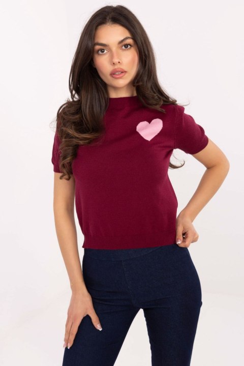 Sweter Damski Model IT-SW-93007.26 Bordo - Factory Price Sweter Damski Model IT-SW-93007.26 Bordo - Factory Price
