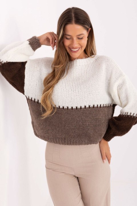 Sweter Damski Model MI-SW-3181.22 Brown - Rue Paris Sweter Damski Model MI-SW-3181.22 Brown - Rue Paris