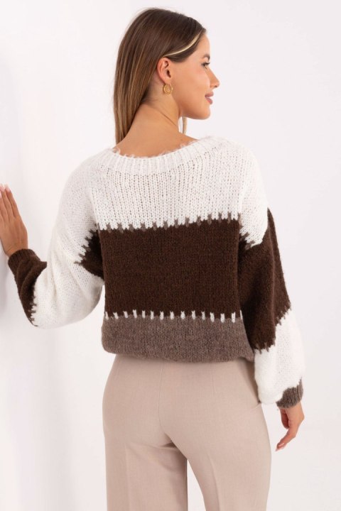 Sweter Damski Model MI-SW-3181.22 Brown - Rue Paris Sweter Damski Model MI-SW-3181.22 Brown - Rue Paris