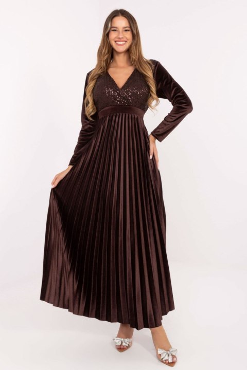Sukienka Model IT-SK-16919.04P Dark Brown - Italy Moda Sukienka Model IT-SK-16919.04P Dark Brown - Italy Moda