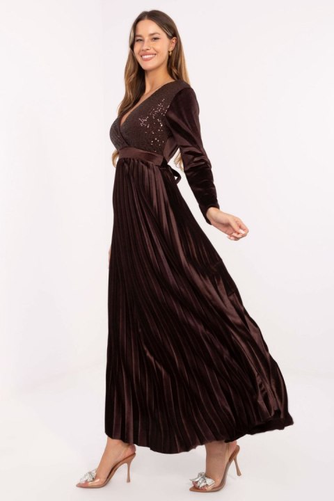 Sukienka Model IT-SK-16919.04P Dark Brown - Italy Moda Sukienka Model IT-SK-16919.04P Dark Brown - Italy Moda