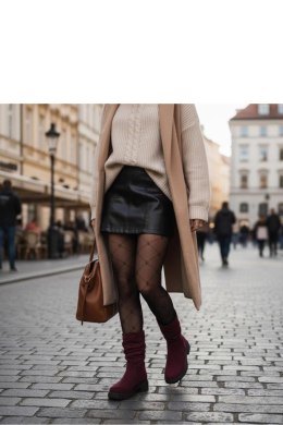 Botki Model Malha 68107-3 Bordo - Solea