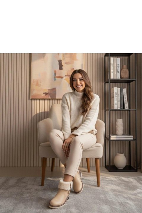 Botki Model Olga C882 Beige - Solea