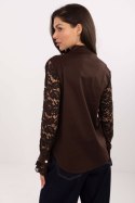 Koszula Damska Model MI-KS-C229.16P Dark Brown - Italy Moda