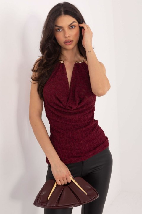 Koszulka Top Model IT-TP-9967.01P Bordo - Italy Moda