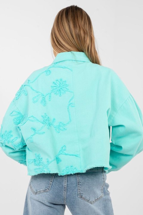 Kurtka Damska Model IT-KR-FL9993.77 Turkus - Rue Paris