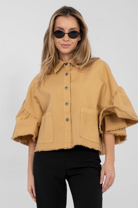 Kurtka Damska Model IT-KR-FL9998.85 Camel - Rue Paris