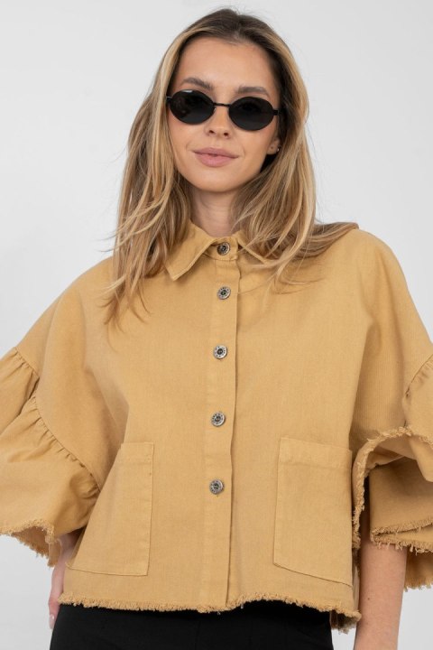 Kurtka Damska Model IT-KR-FL9998.85 Camel - Rue Paris