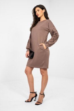 Sukienka Model RV-SK-A1064.09 Dark Beige - Rue Paris