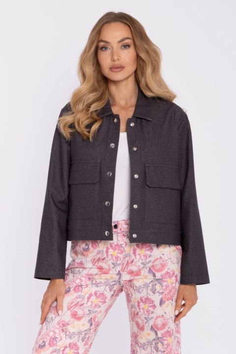 Kurtka Damska Model MOE909 Grafit - Moe