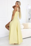 Sukienka Model Aurelia 633-3 Yellow Brokat - Numoco