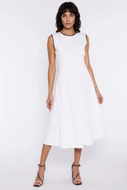 Sukienka z lamówką S292 Ecru - Nife