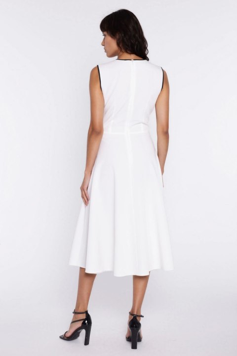 Sukienka z lamówką S292 Ecru - Nife