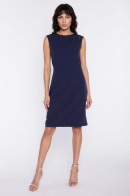 Sukienka z pęknięciem na ramieniu S293 Navy - Nife
