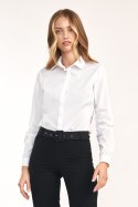 Taliowana biała koszula K76 White - Nife Taliowana biała koszula K76 White - Nife