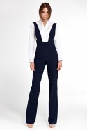Biała koszula body bez kołnierzyka K55 White - Nife