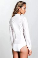Biała koszula body bez kołnierzyka K55 White - Nife