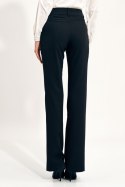 Czarne spodnie typu flare SD69 Black - Nife Czarne spodnie typu flare SD69 Black - Nife