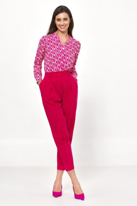 Elegancka bluzka z długim rękawem we wzór B150 Wzór - Nife Elegancka bluzka z długim rękawem we wzór B150 Wzór - Nife