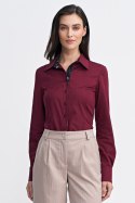 Koszula z wstawkami K82 Bordo - Nife Koszula z wstawkami K82 Bordo - Nife