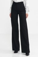 Spodnie bootcut, z krytym guzikiem SD101 Black - Nife Spodnie bootcut, z krytym guzikiem SD101 Black - Nife