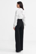 Spodnie bootcut, z krytym guzikiem SD101 Black - Nife Spodnie bootcut, z krytym guzikiem SD101 Black - Nife