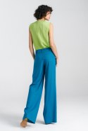 Spodnie lniane wide leg SD85 Blue - Nife Spodnie lniane wide leg SD85 Blue - Nife