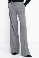 Spodnie wide leg w czarną jodełkę SD82 Black - Nife Spodnie wide leg w czarną jodełkę SD82 Black - Nife