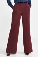 Spodnie z zakładkami wide leg SD102 Bordo - Nife Spodnie z zakładkami wide leg SD102 Bordo - Nife