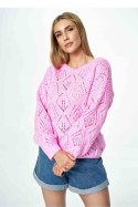 Sweter Damski Model M887 Pink - Figl Sweter Damski Model M887 Pink - Figl