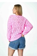 Sweter Damski Model M887 Pink - Figl Sweter Damski Model M887 Pink - Figl