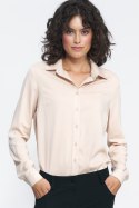 Wiskozowa koszula w kolorze beżu K72 Beige - Nife Wiskozowa koszula w kolorze beżu K72 Beige - Nife