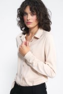 Wiskozowa koszula w kolorze beżu K72 Beige - Nife Wiskozowa koszula w kolorze beżu K72 Beige - Nife