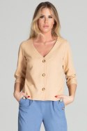Koszula Damska Model M699 Beige - Figl Koszula Damska Model M699 Beige - Figl