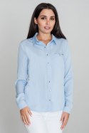 Koszula Damska Model M581 Sky Blue - Figl Koszula Damska Model M581 Sky Blue - Figl