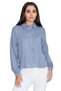 Koszula Damska Model M582 Blue - Figl Koszula Damska Model M582 Blue - Figl
