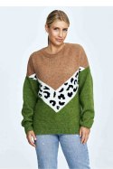 Sweter Damski Model M905 Green/Brown - Figl Sweter Damski Model M905 Green/Brown - Figl