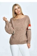 Sweter Damski Model M909 Brown - Figl Sweter Damski Model M909 Brown - Figl