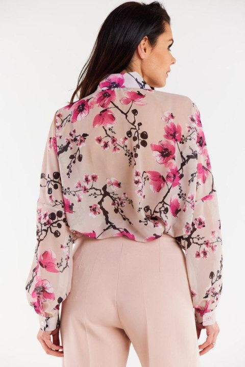 Koszula Damska Model A513 Cherry Flowers - awama Koszula Damska Model A513 Cherry Flowers - awama