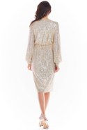 Sukienka Model A399 Cekiny Beige - awama Sukienka Model A399 Cekiny Beige - awama