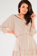 Koszula Damska Model A425 Beige - awama Koszula Damska Model A425 Beige - awama