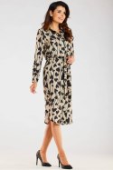 Sukienka Model A465 Beige/Black Hearts - awama
