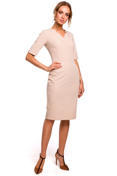 Sukienka Model MOE455 Beige - Moe Sukienka Model MOE455 Beige - Moe